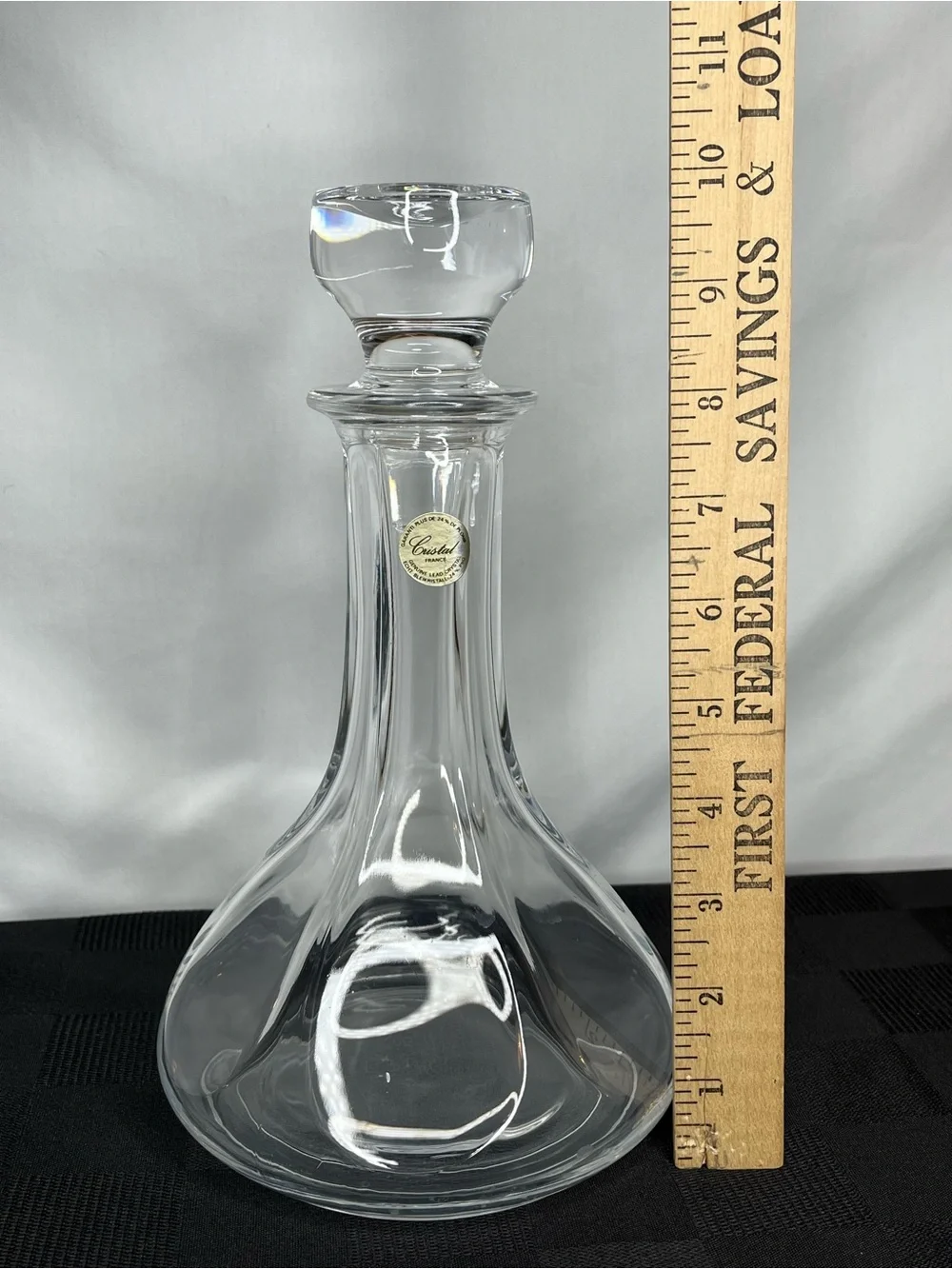 Cristal France 24% Lead Crystal Decanter With Stopper Original Label French